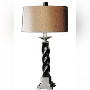 Uttermost Twist Table Tuco Lamp in Antique Black Twisted Metal